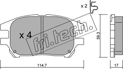 Fri.Tech. 633.0 - Bremžu uzliku kompl., Disku bremzes www.autospares.lv