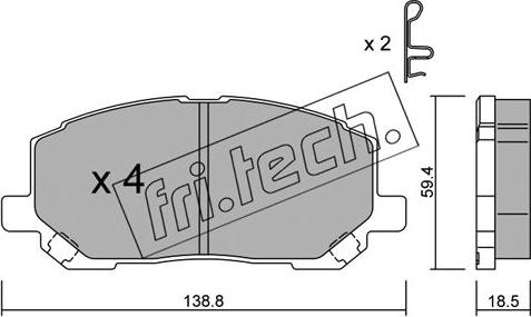 Fri.Tech. 632.0 - Bremžu uzliku kompl., Disku bremzes www.autospares.lv