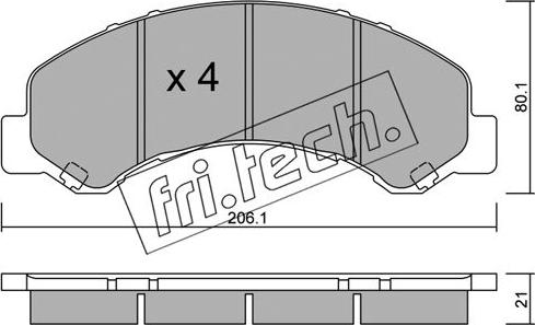 Fri.Tech. 637.0 - Bremžu uzliku kompl., Disku bremzes www.autospares.lv