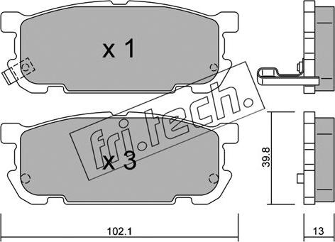 Fri.Tech. 624.0 - Bremžu uzliku kompl., Disku bremzes www.autospares.lv