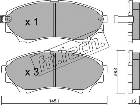 Fri.Tech. 626.0 - Brake Pad Set, disc brake www.autospares.lv