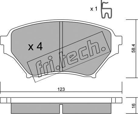 Fri.Tech. 623.0 - Bremžu uzliku kompl., Disku bremzes www.autospares.lv