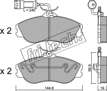 Fri.Tech. 679.1 - Тормозные колодки, дисковые, комплект www.autospares.lv