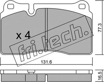 Fri.Tech. 675.0 - Bremžu uzliku kompl., Disku bremzes www.autospares.lv