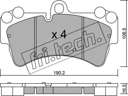 Fri.Tech. 670.0 - Bremžu uzliku kompl., Disku bremzes autospares.lv