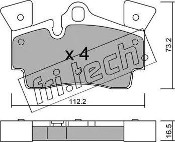 Fri.Tech. 671.1 - Тормозные колодки, дисковые, комплект www.autospares.lv