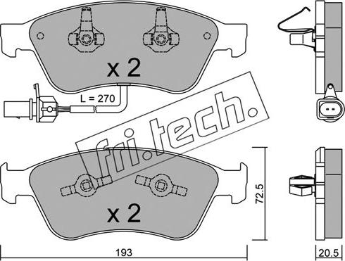 Fri.Tech. 678.0 - Bremžu uzliku kompl., Disku bremzes autospares.lv