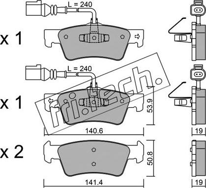 Fri.Tech. 677.0 - Bremžu uzliku kompl., Disku bremzes autospares.lv