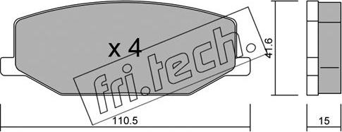 Fri.Tech. 099.0 - Brake Pad Set, disc brake www.autospares.lv