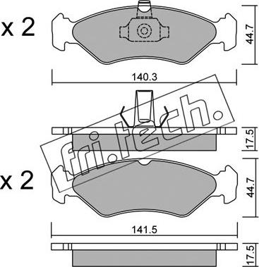 Fri.Tech. 090.0 - Тормозные колодки, дисковые, комплект www.autospares.lv