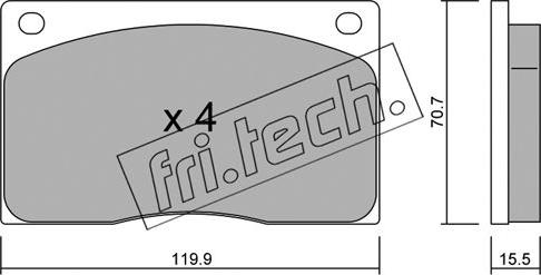 Fri.Tech. 091.0 - Bremžu uzliku kompl., Disku bremzes autospares.lv