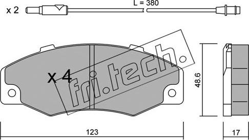 Fri.Tech. 098.0 - Bremžu uzliku kompl., Disku bremzes www.autospares.lv