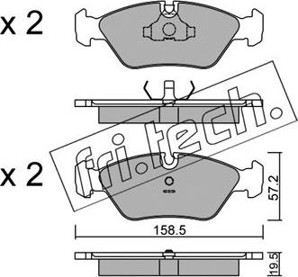 Fri.Tech. 093.0 - Тормозные колодки, дисковые, комплект www.autospares.lv