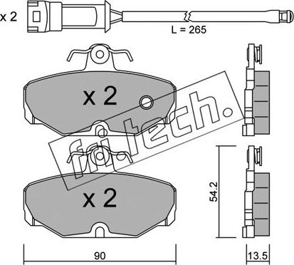 Fri.Tech. 097.0W - Bremžu uzliku kompl., Disku bremzes www.autospares.lv