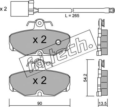 Fri.Tech. 097.1W - Bremžu uzliku kompl., Disku bremzes www.autospares.lv