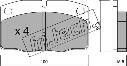 Fri.Tech. 046.0 - Тормозные колодки, дисковые, комплект www.autospares.lv