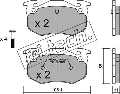 Fri.Tech. 040.1 - Bremžu uzliku kompl., Disku bremzes autospares.lv