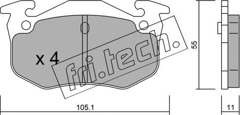 Fri.Tech. 040.2 - Brake Pad Set, disc brake www.autospares.lv