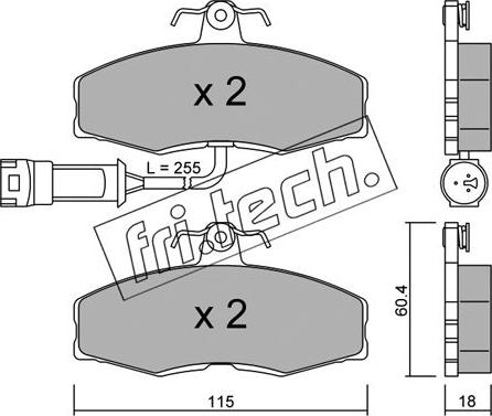 Fri.Tech. 041.1 - Brake Pad Set, disc brake www.autospares.lv