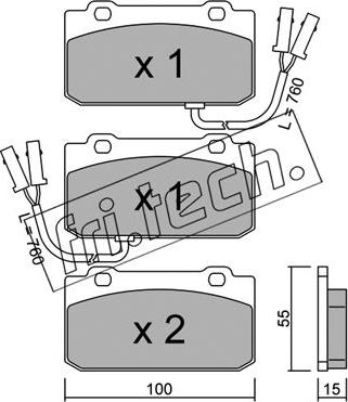 Fri.Tech. 042.1 - Bremžu uzliku kompl., Disku bremzes www.autospares.lv