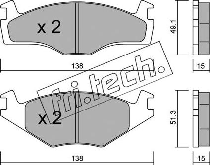 Fri.Tech. 047.0 - Bremžu uzliku kompl., Disku bremzes autospares.lv