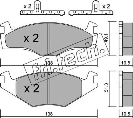 Fri.Tech. 047.1K - Bremžu uzliku kompl., Disku bremzes autospares.lv