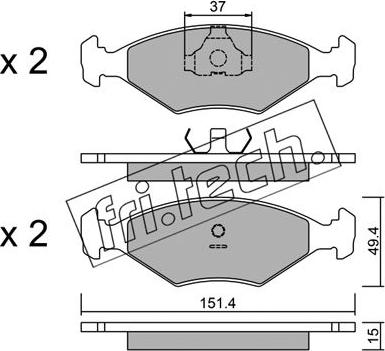 Fri.Tech. 059.5 - Bremžu uzliku kompl., Disku bremzes www.autospares.lv