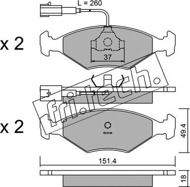 Fri.Tech. 059.1 - Bremžu uzliku kompl., Disku bremzes www.autospares.lv