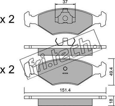 Fri.Tech. 059.2 - Bremžu uzliku kompl., Disku bremzes www.autospares.lv