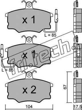 Fri.Tech. 055.0 - Bremžu uzliku kompl., Disku bremzes www.autospares.lv