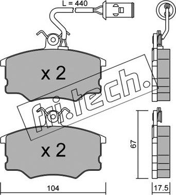 Fri.Tech. 055.1 - Bremžu uzliku kompl., Disku bremzes www.autospares.lv