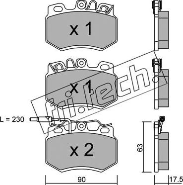 Fri.Tech. 051.1 - Bremžu uzliku kompl., Disku bremzes autospares.lv