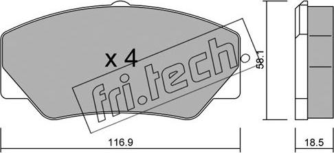 Fri.Tech. 058.0 - Bremžu uzliku kompl., Disku bremzes autospares.lv