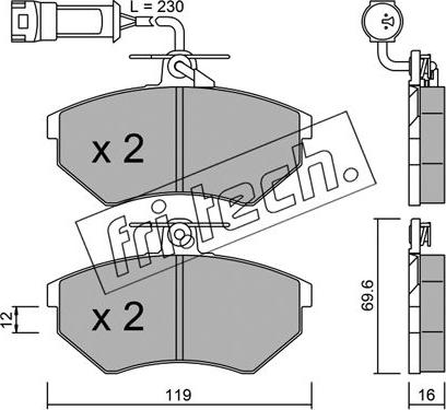 Fri.Tech. 052.4 - Bremžu uzliku kompl., Disku bremzes www.autospares.lv