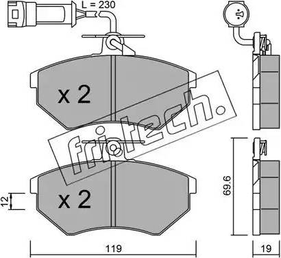 Fri.Tech. 052.3 - Bremžu uzliku kompl., Disku bremzes www.autospares.lv