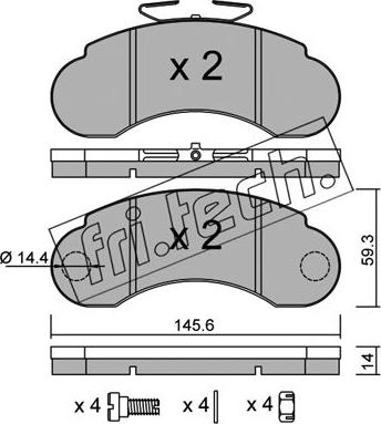 Fri.Tech. 057.1 - Bremžu uzliku kompl., Disku bremzes www.autospares.lv