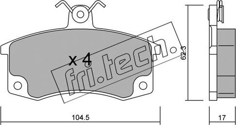 Fri.Tech. 064.0 - Bremžu uzliku kompl., Disku bremzes www.autospares.lv