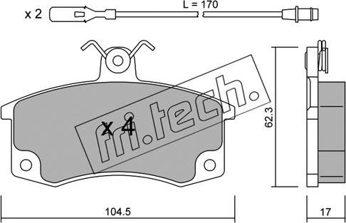 Fri.Tech. 064.1 - Bremžu uzliku kompl., Disku bremzes www.autospares.lv