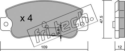 Fri.Tech. 065.0 - Тормозные колодки, дисковые, комплект www.autospares.lv