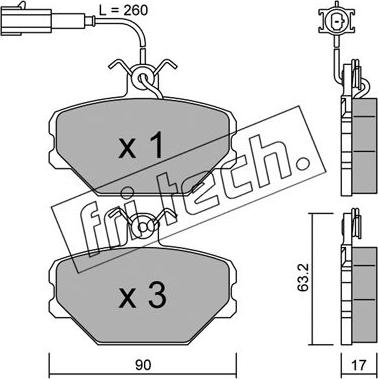 Fri.Tech. 061.0 - Bremžu uzliku kompl., Disku bremzes autospares.lv