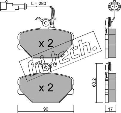 Fri.Tech. 061.2 - Bremžu uzliku kompl., Disku bremzes www.autospares.lv