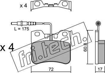 Fri.Tech. 062.0 - Bremžu uzliku kompl., Disku bremzes www.autospares.lv