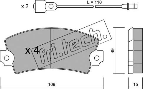 Fri.Tech. 005.4 - Bremžu uzliku kompl., Disku bremzes autospares.lv