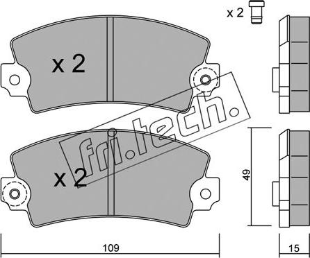 Fri.Tech. 005.0 - Bremžu uzliku kompl., Disku bremzes www.autospares.lv