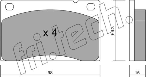 Fri.Tech. 006.0 - Bremžu uzliku kompl., Disku bremzes www.autospares.lv