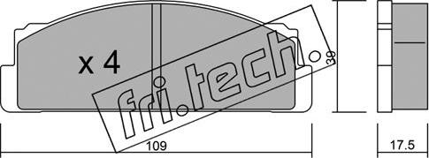 Fri.Tech. 001.0 - Тормозные колодки, дисковые, комплект www.autospares.lv