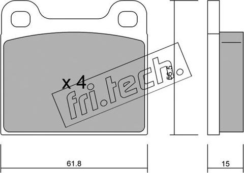 Fri.Tech. 003.0 - Brake Pad Set, disc brake www.autospares.lv