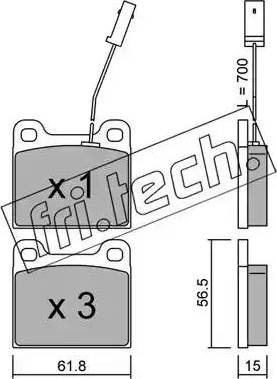 Fri.Tech. 003.3 - Bremžu uzliku kompl., Disku bremzes www.autospares.lv