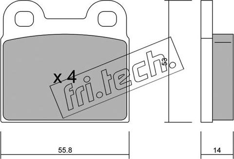 Fri.Tech. 002.0 - Тормозные колодки, дисковые, комплект www.autospares.lv