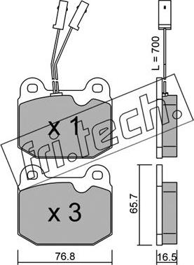 Fri.Tech. 015.0 - Bremžu uzliku kompl., Disku bremzes www.autospares.lv